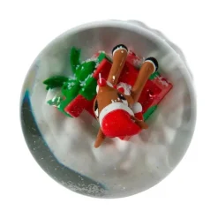 Rudolph The Red Nose Reindeer In Present Water Globe|Kurt Adler New