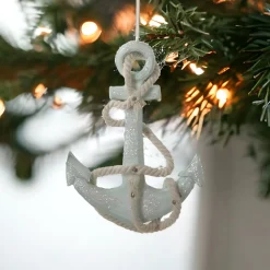 Sea Foam Green Glitter Anchor Ornament|Kurt Adler Best