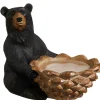 Sitting  Black Bear with Pinecone Candle Holder| Online