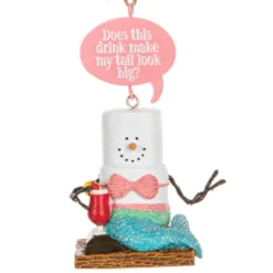 Smores Pink Mermaid Ornament|