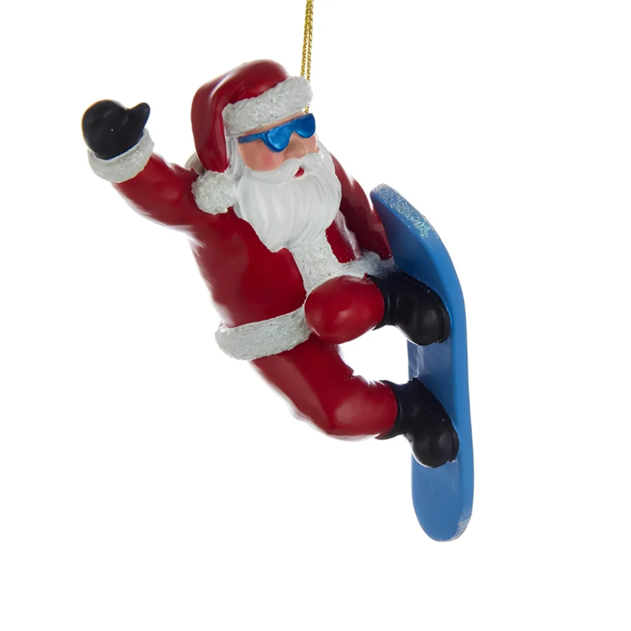 Snowboard Santa Resin Ornament|Kurt Adler Online