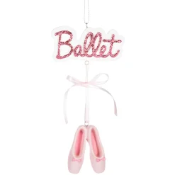 Sparkling Pink Ballet Dance Shoe Christmas Ornament| New