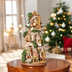 Stable with Stairs Nativity Scene| New