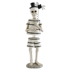 Standing Skeleton Man With Glittered Spider Bobble Head| Hot
