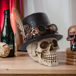 Steampunk Skull With Top Hat Figurine| Sale