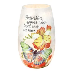 – Small Butterflies Appear Orange Flowers Illuminated Lighted Vase|Stony Creek Sale