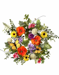 Summer Garden with Monarch Wreath 15"| Best
