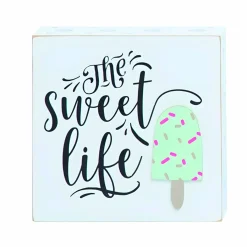 Sweet Life Ice Cream Wood Sign - 6" Decor| New