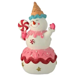 Sweets Candy Snowman Figurine Holding Peppermint| Clearance