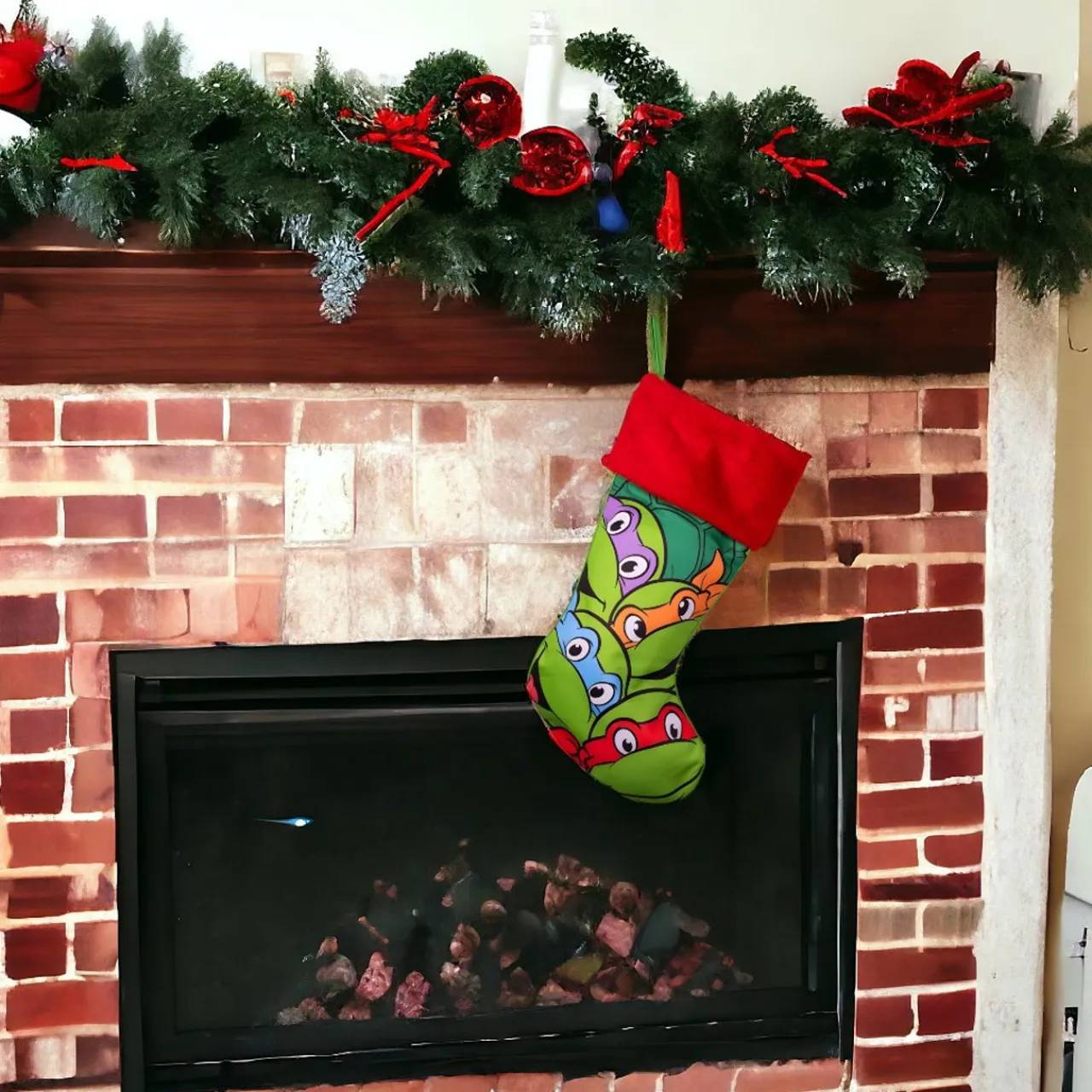 Teenage Mutant Ninja Turtles Retro Applique Christmas Stocking|Kurt Adler Best