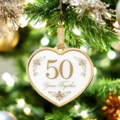 50th Anniversary Heart Ornament - Gift Boxed| Discount