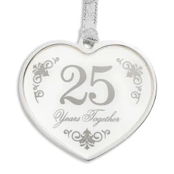 25th Anniversary Heart Ornament - Gift Boxed| Best