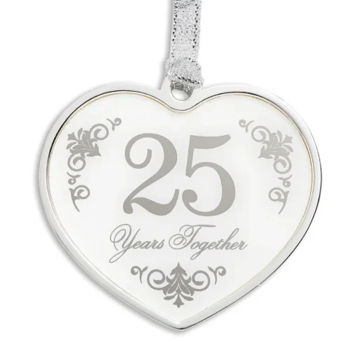 25th Anniversary Heart Ornament - Gift Boxed| Best