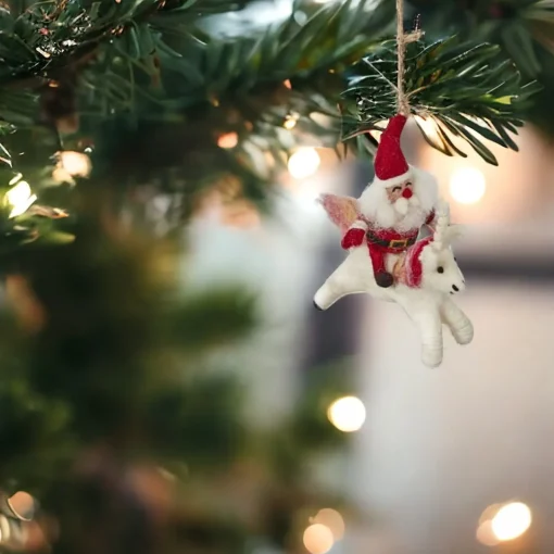 Unicorn Santa Ornament|