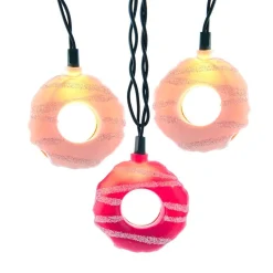 White and Pink Donut String Party Light Set|Kurt Adler Hot