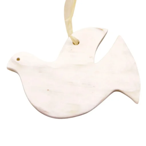 White Dove Cow Horn Ornament| Discount
