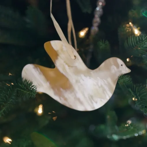 White Dove Cow Horn Ornament| Discount
