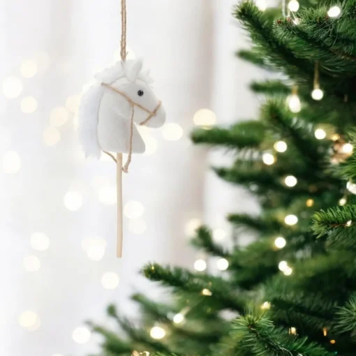 White Hobby Horse Ornament| New