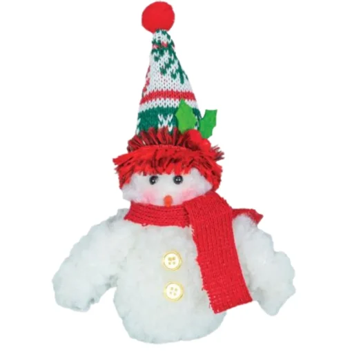 Winter Kisses Snowman With Red Scarf Hanging Ornament|