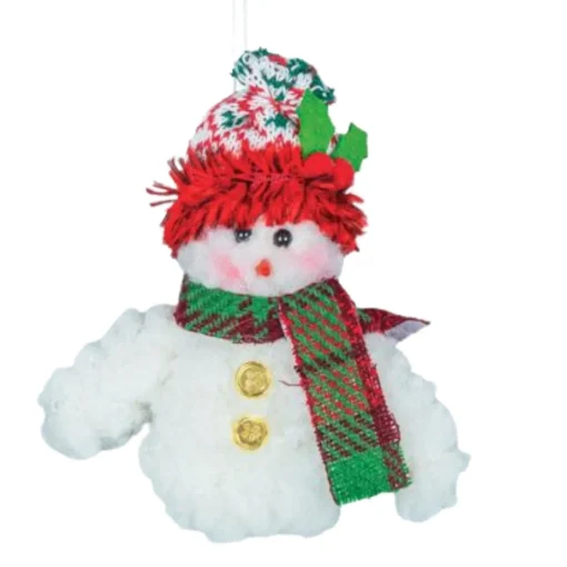 Winter Kisses Snowman With Green Scarf Hanging Ornament| Clearance