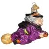 Witch On Broomstick Ornament - The Christmas Loft|Old World Glass