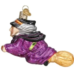 Witch On Broomstick Ornament - The Christmas Loft|Old World Glass