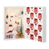 Wood Advent Calendar with Church and Flying Santa Scene|Lumineo Online