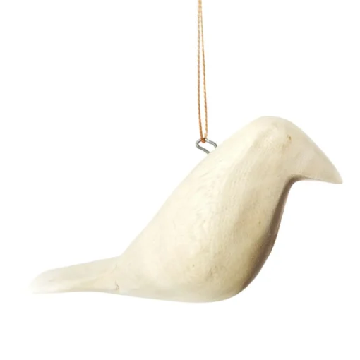 Wood Bird Ornament - Natural|