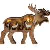 Wood Moose Figurine With Light-Up Forest Scene Christmas Table Decor|Kurt Adler Hot