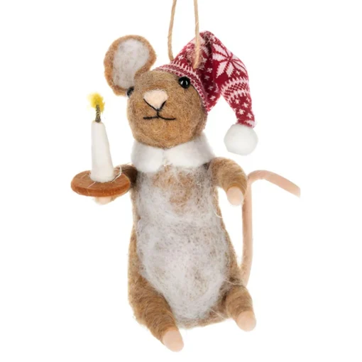 Wool Bedtime Mouse with Candle Ornament| Online