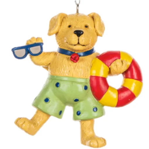 Yellow Beach Dog Ornament| Clearance
